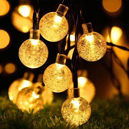 23Ft 50 LED Outdoor Solar Powered String Lights for Patio Yard Porch Party Decor, Color: Yellow